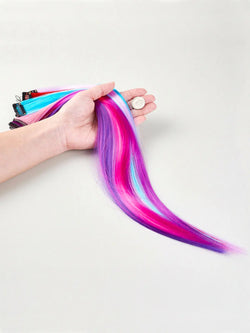 Girls Mermaid Pastel Hair-Piece Clip Extension