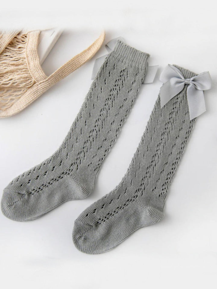 Hello, Sunshine! Eyelet Knit Knee-High Socks Mia Belle Girls