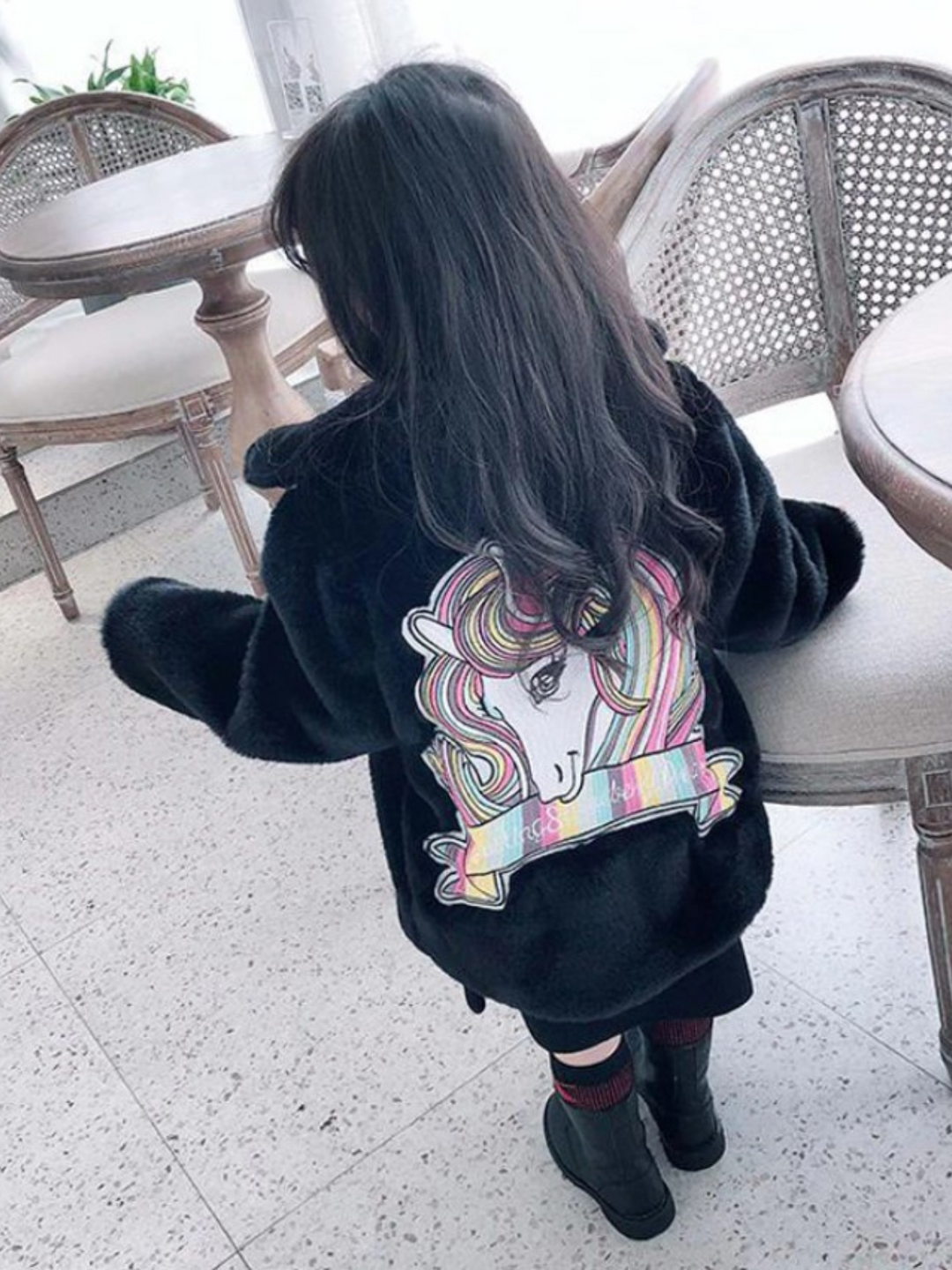 Sprinkle Magic Faux Fur Unicorn Winter Coat Mia Belle Girls