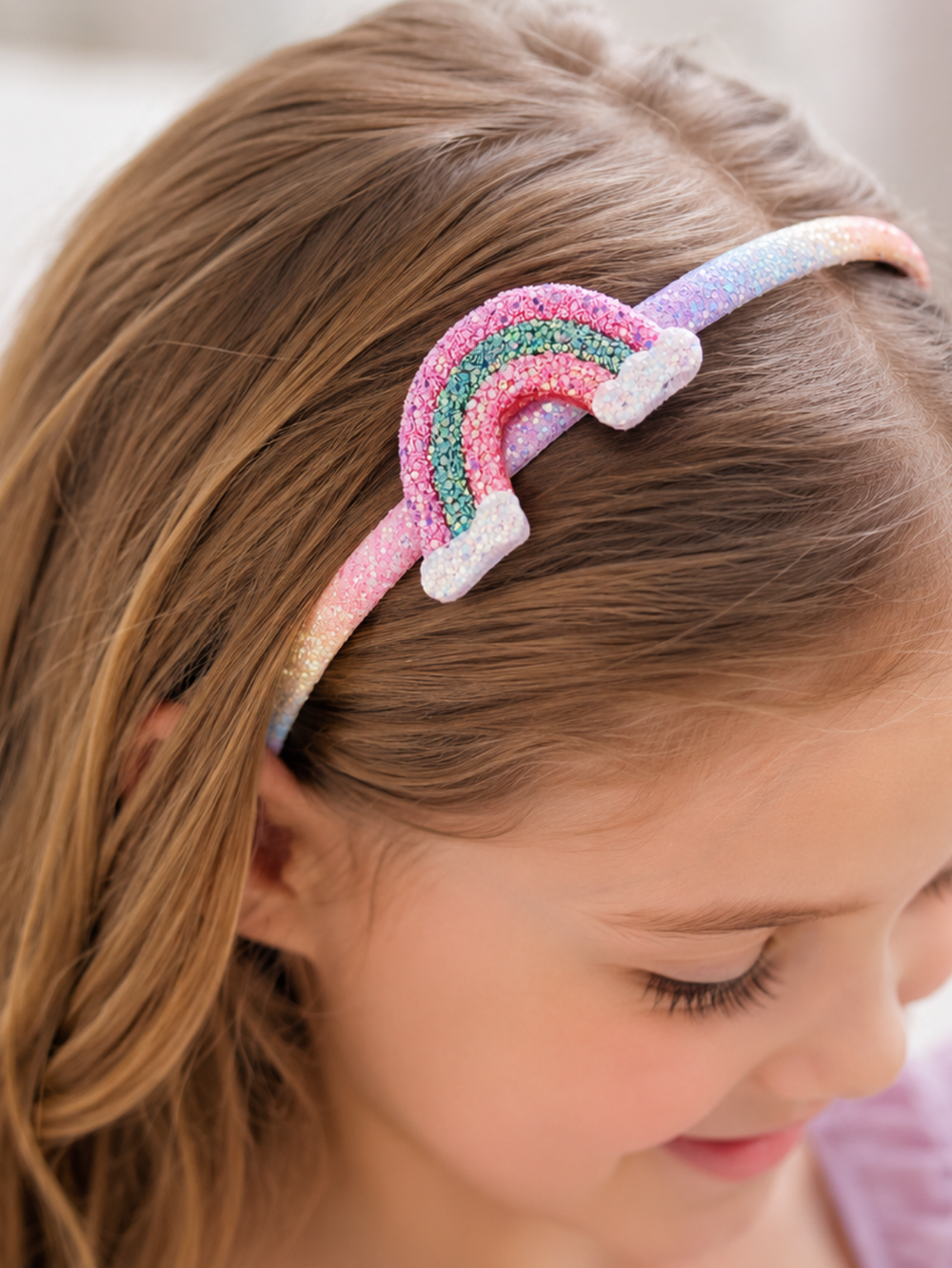 Sweet Sparkle Rainbow Beaded Headband Mia Belle Girls