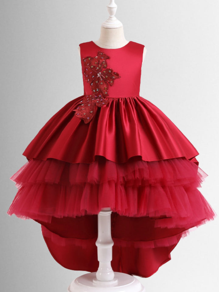 Girls Winter Formal Dress | Layered Hi-lo Dress | Mia Belle Girls