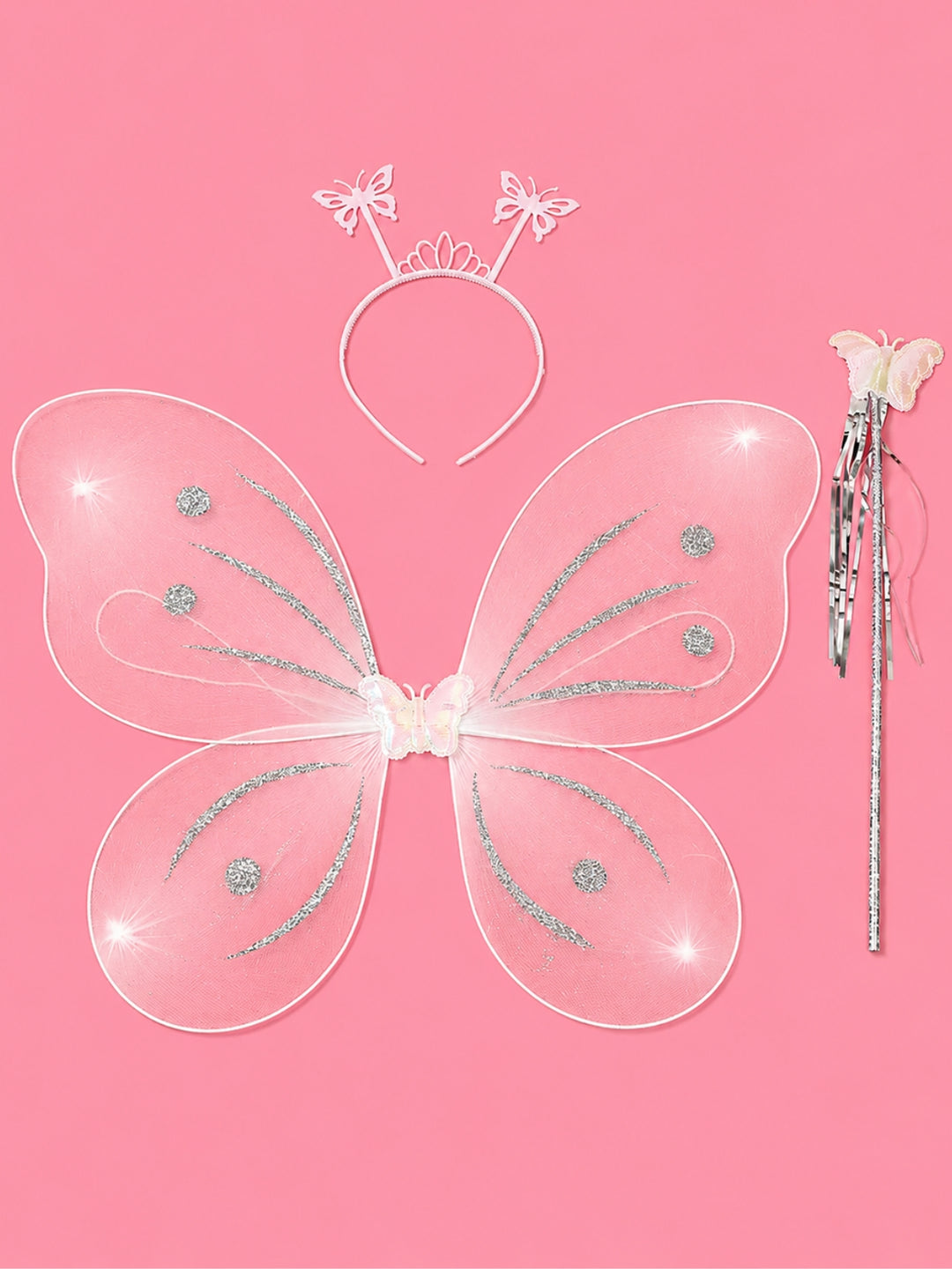 Sparkle Glitter Fairy Wings 3-Piece Set