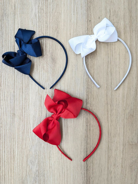Girls Bow Headband Set of 3