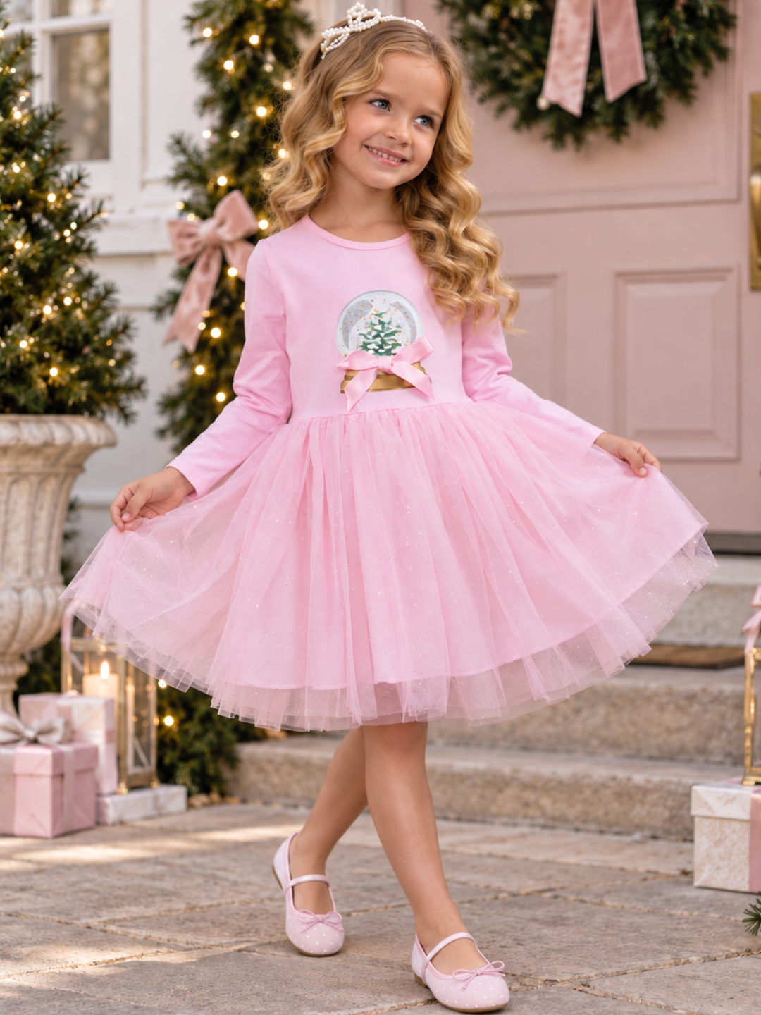 Snow Globe Magic Pink Tutu Dress