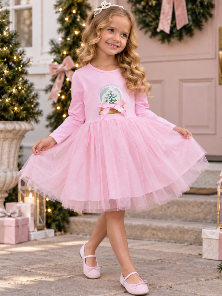 Snow Globe Magic Pink Tutu Dress