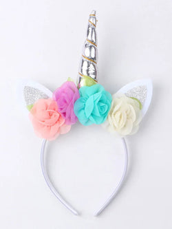 Girls Unicorn Glitter Flower Headband