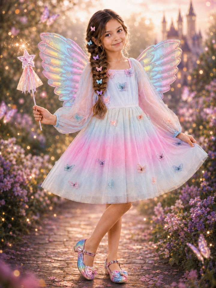 Rainbow Butterfly Fairy Halloween Costume Dress