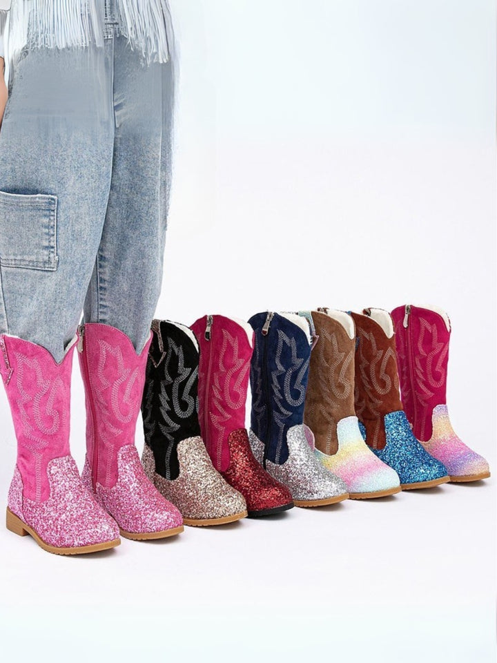 Western Mid-Calf Sparkle Cowgirl Boots