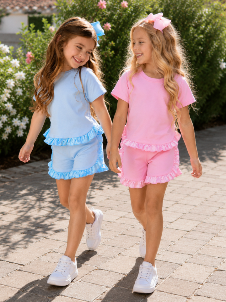 Ruffle Charm Tee & Short Lounge Set