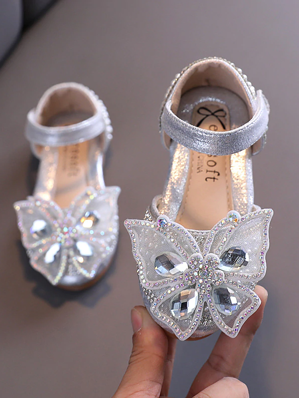 Mia Belle Girls Butterfly Sparkle Flats | Shoes By Liv and Mia