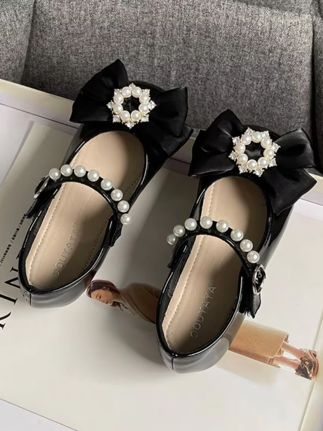 Holiday Princess Pearl-Embellished Mary Jane Shoes