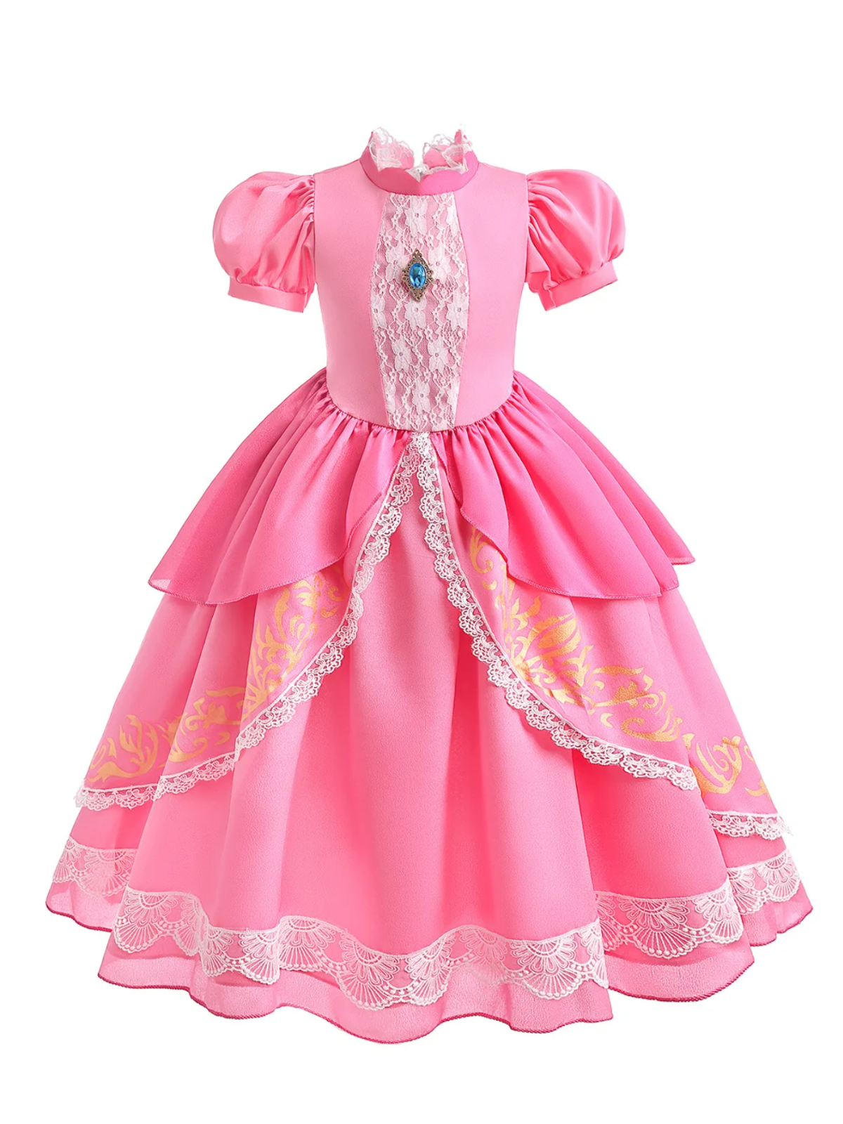 Girls Enchanting Peach Inspired Costume Gown Pink / 3T
