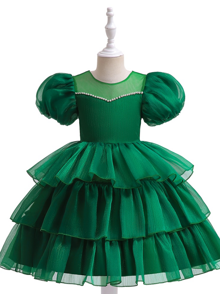 Toddler Fancy Holiday Dresses | Shimmer Chiffon Puff Princess Dress