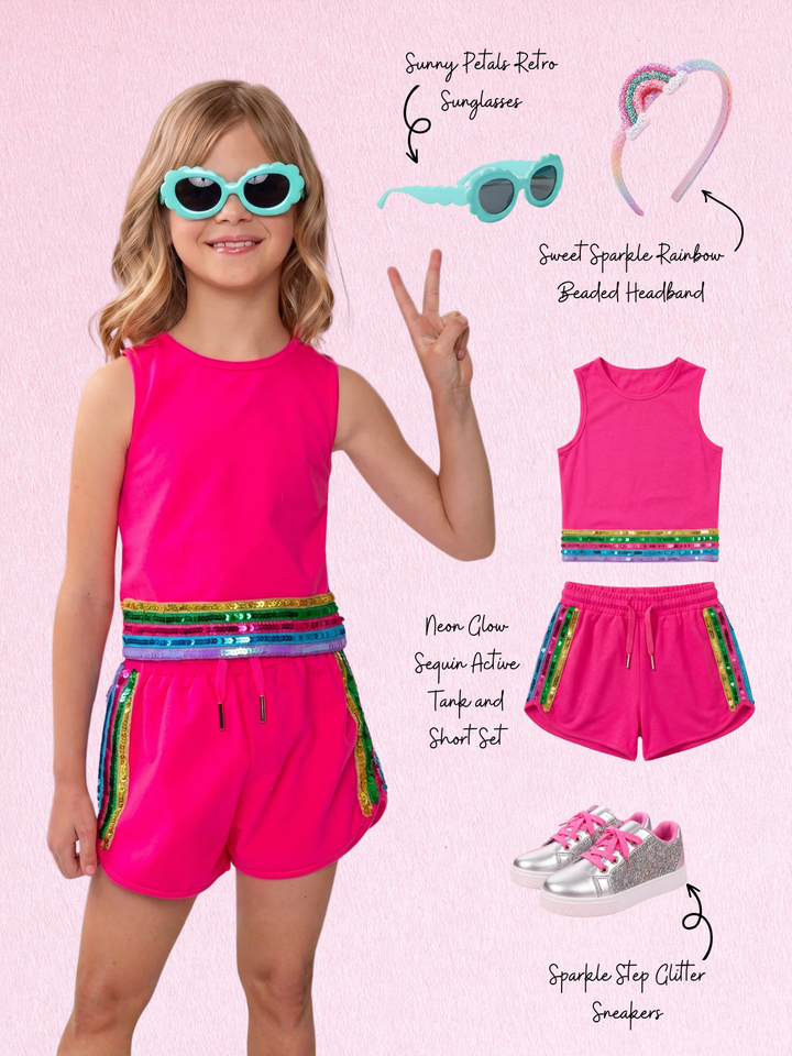 Summer Camp Sequin Short Set Complete Look 5-Piece Set