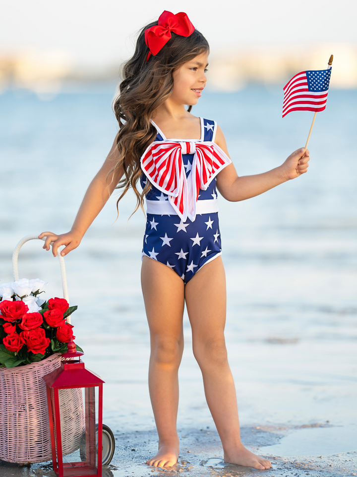 Star-Spangled Bowtastic One Piece Swimsuit