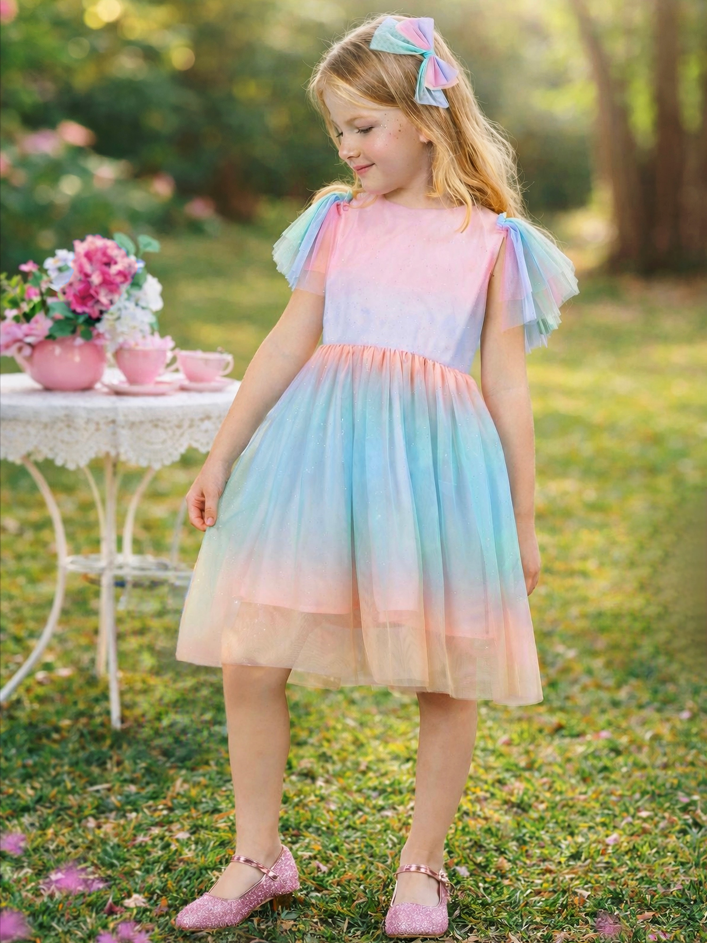 Girls Pastel Tulle Dress | Spring Photos & Special Occasion – Mia
