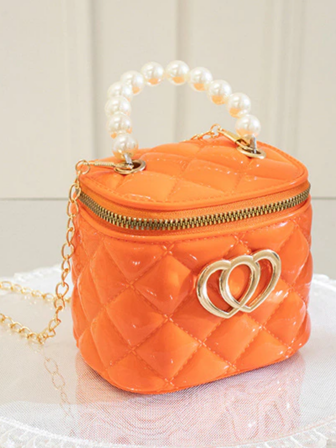 Heart Patent Bucket Handbag Mia Belle Girls