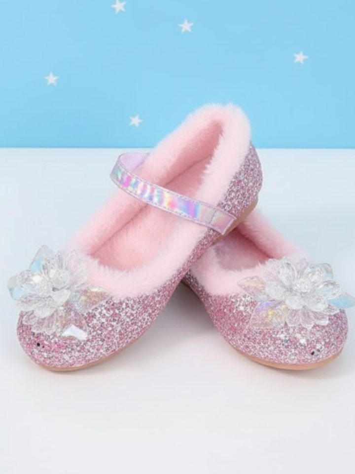Plush and Glam Fur-Lined Princess Crystal Shoes By Liv and Mia Mia Belle Girls