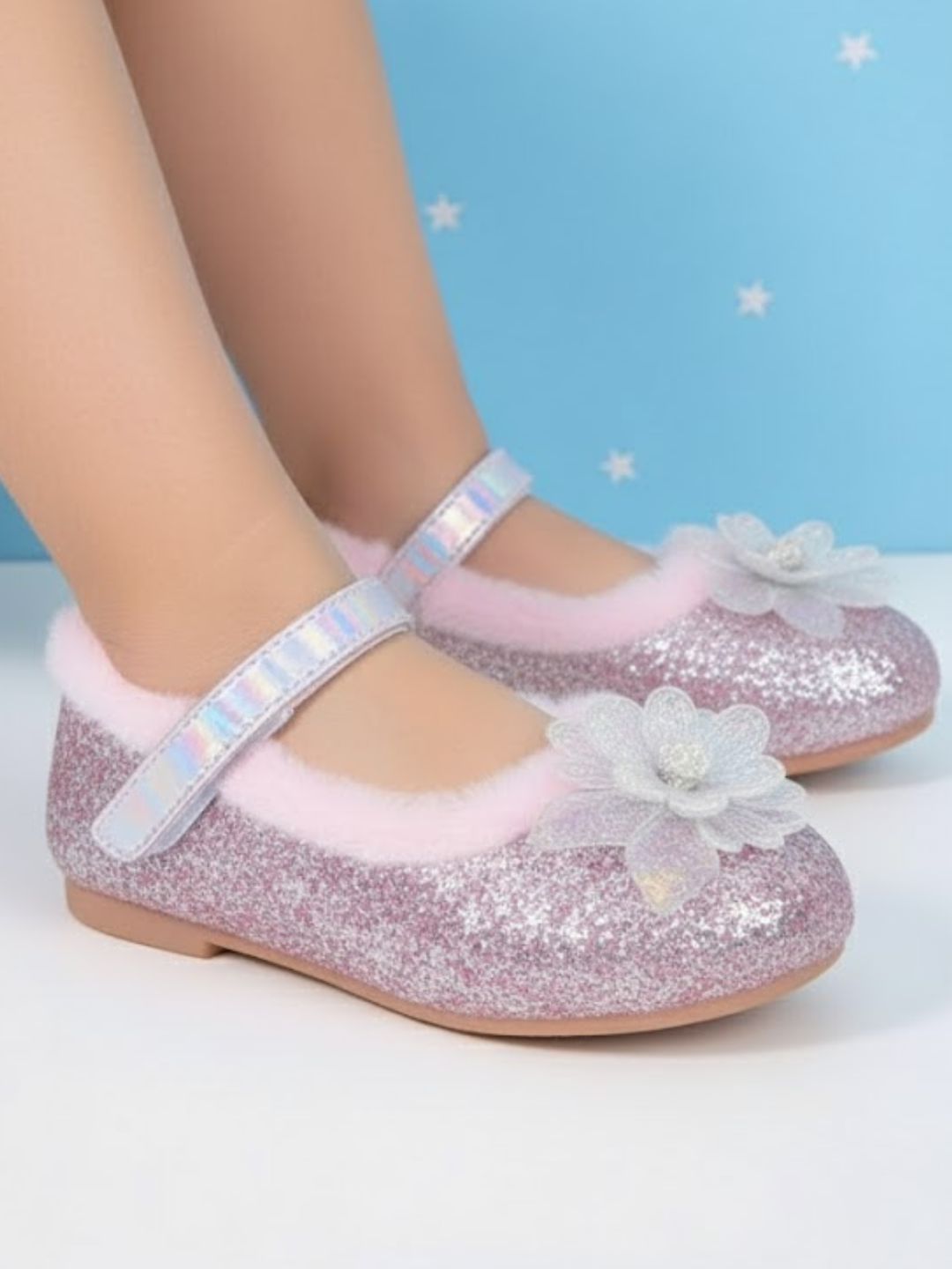 Plush and Glam Fur-Lined Princess Crystal Shoes By Liv and Mia Mia Belle Girls