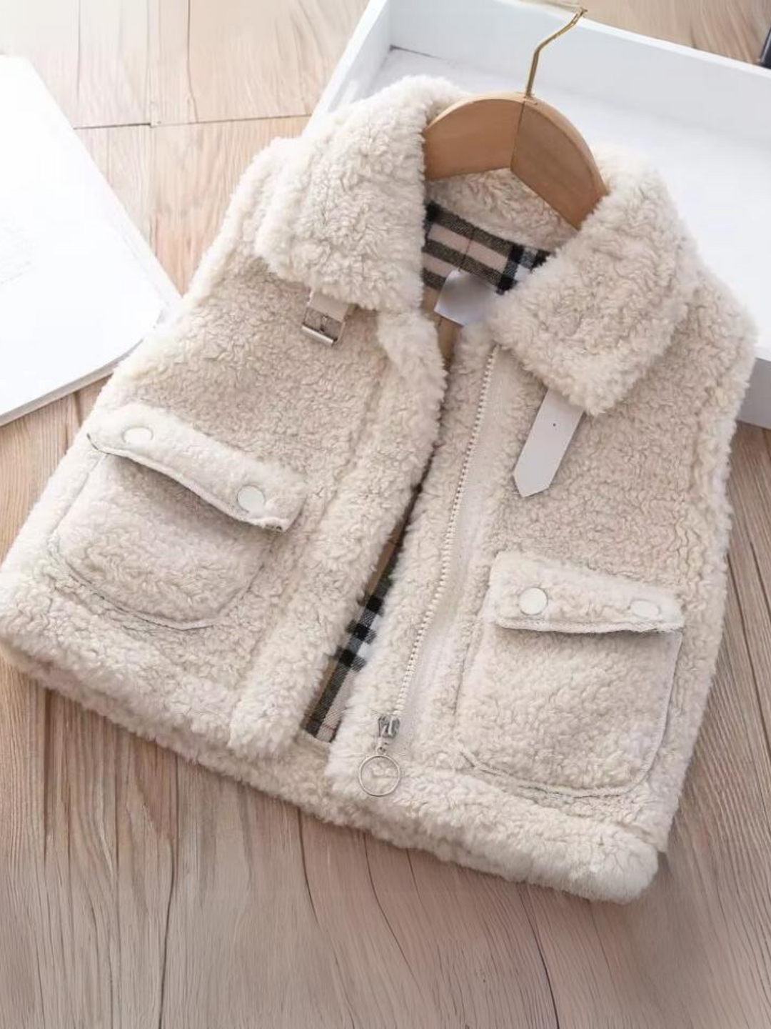 Cozy Plush Zip-Up Sherpa Vest with Pocket Detail Mia Belle Girls