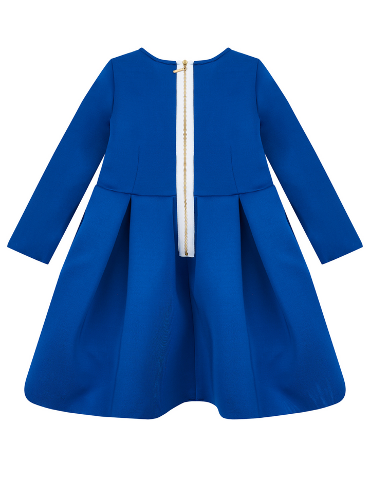 Blue Pleated Midi Dress by Kids Couture Mia Belle Girls