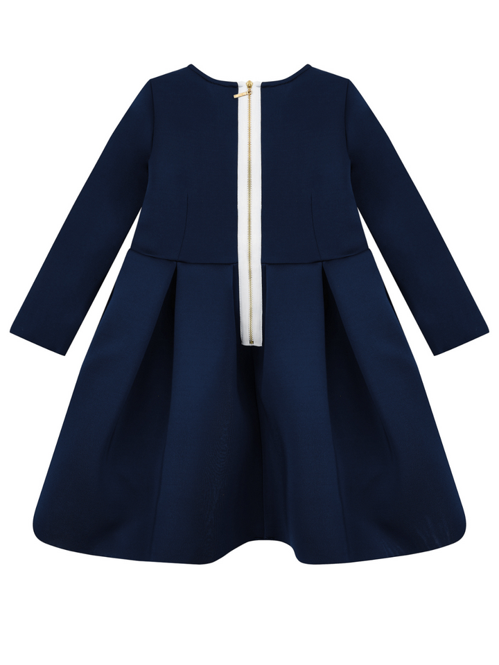Navy Pleated Midi Dress by Kids Couture Mia Belle Girls