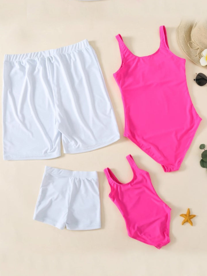 Family Swimsuits | Royalty Text Swimsuits & Trunks | Mia Belle Girls
