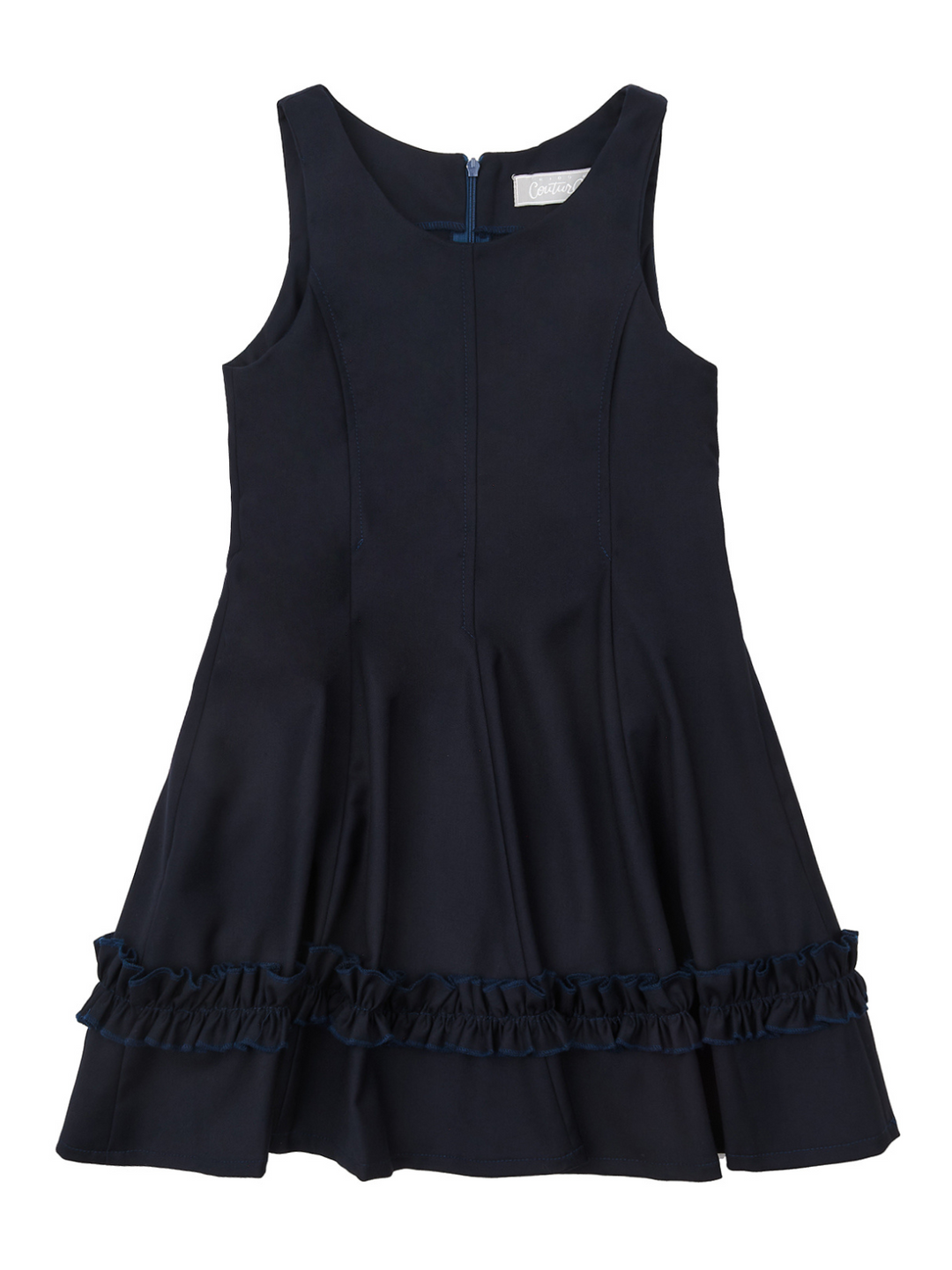 Classic Elegance Ruffle Front Navy Dress by Kids Couture Mia Belle Girls