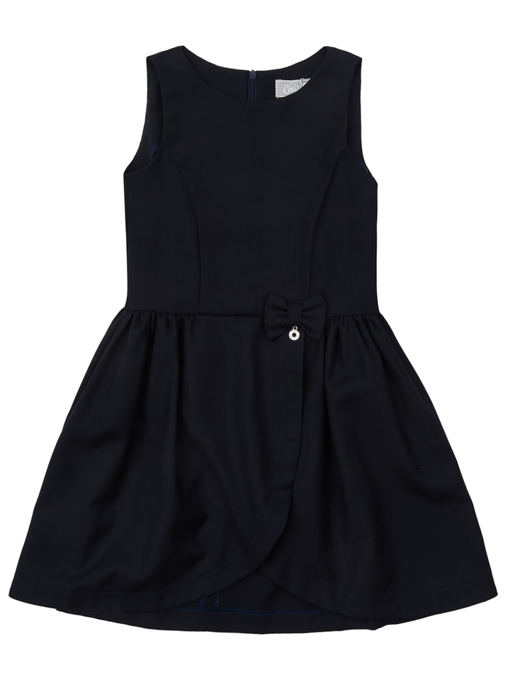 Navy Tulip Hem Girls Uniform Dress by Kids Couture Mia Belle Girls