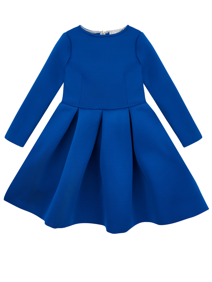 Blue Pleated Midi Dress by Kids Couture Mia Belle Girls