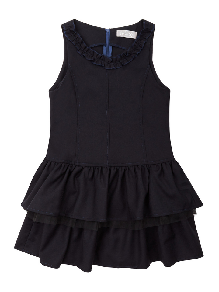 Navy Tiered Girls Uniform Dress by Kids Couture Mia Belle Girls