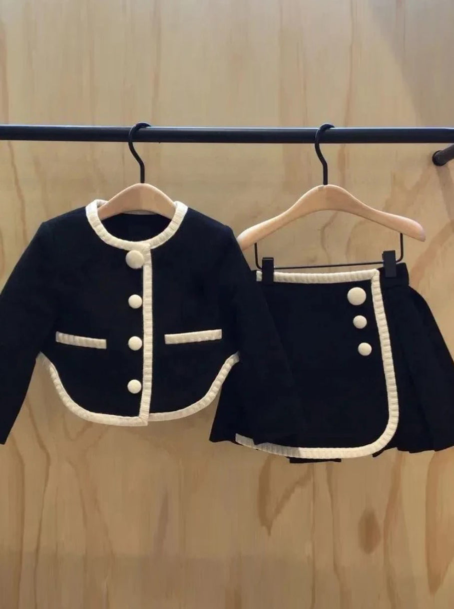  Preppy Chic Sets | Black & White Blazer & Skirt Set | Mia Belle Girls
