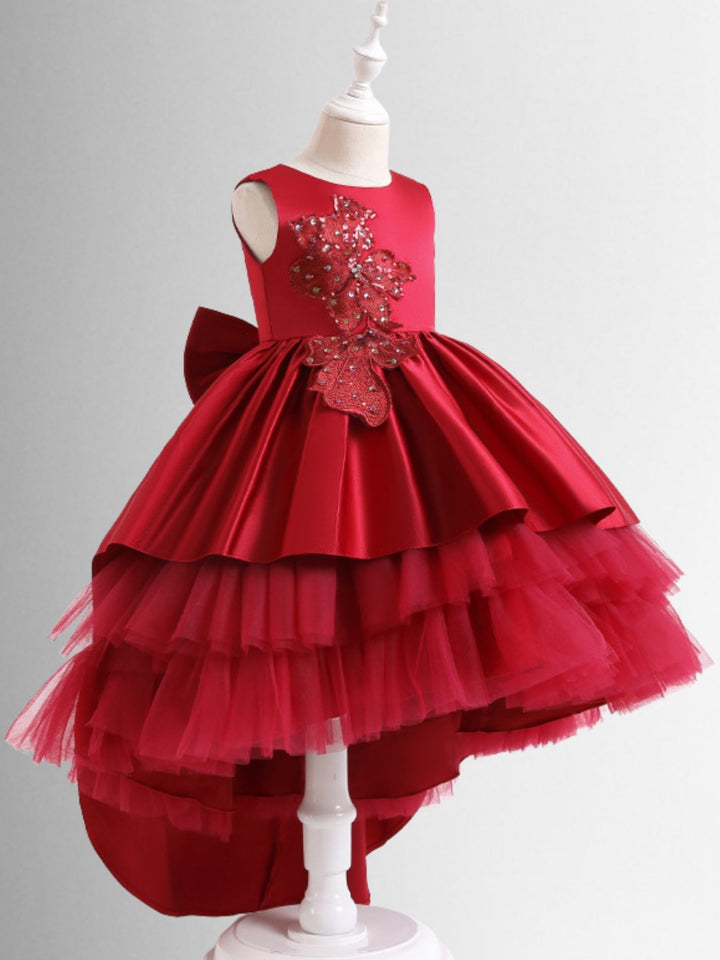 Girls Winter Formal Dress | Layered Hi-lo Dress | Mia Belle Girls
