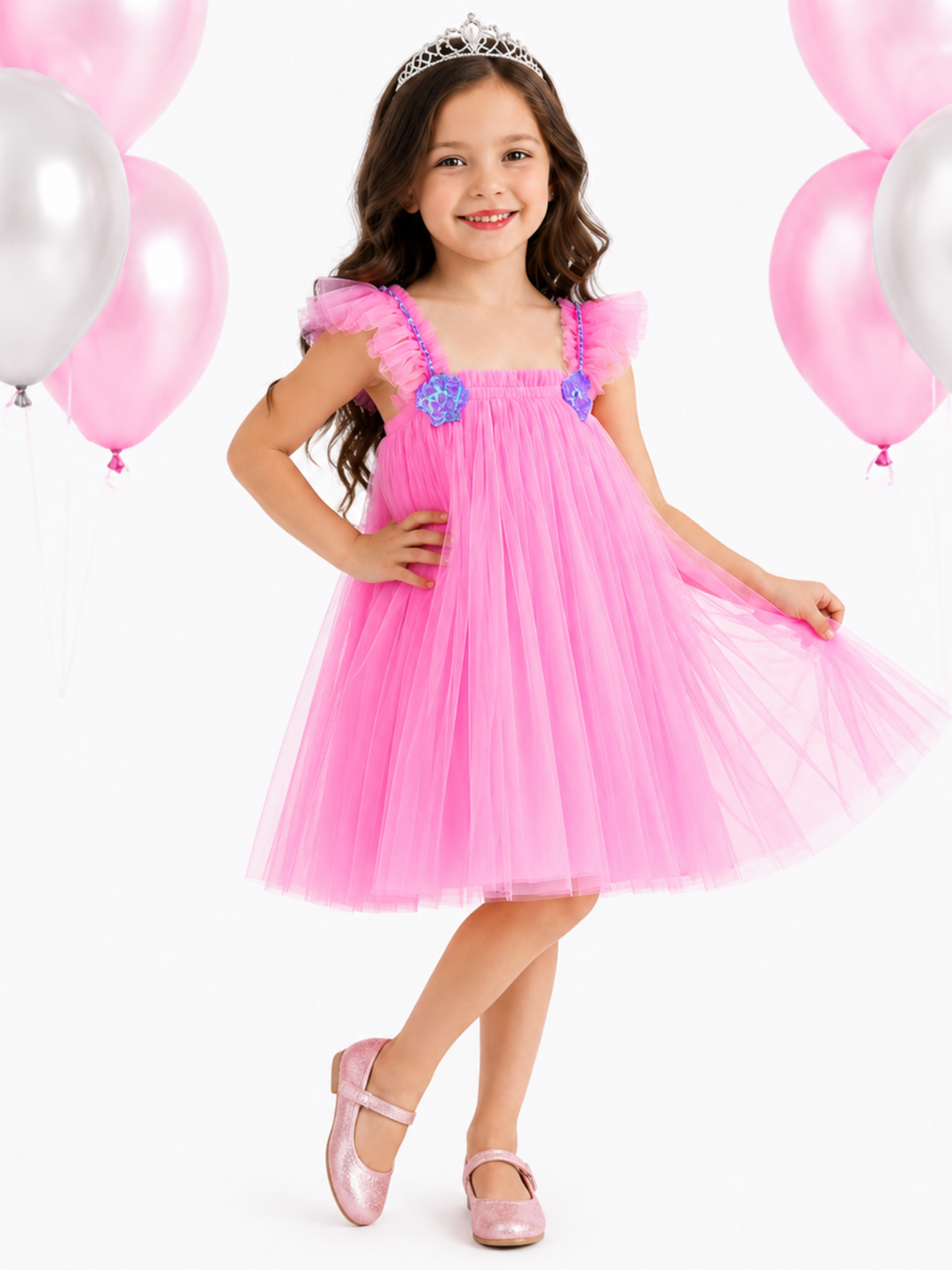 Birthday Bliss Blush Tulle Party Dress Pink / 7/8