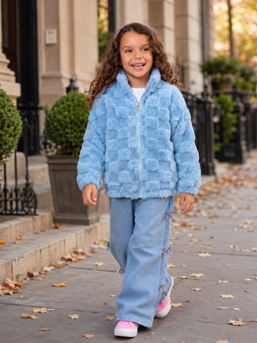 Cozy Checkmate Plush Zip-Up Jacket