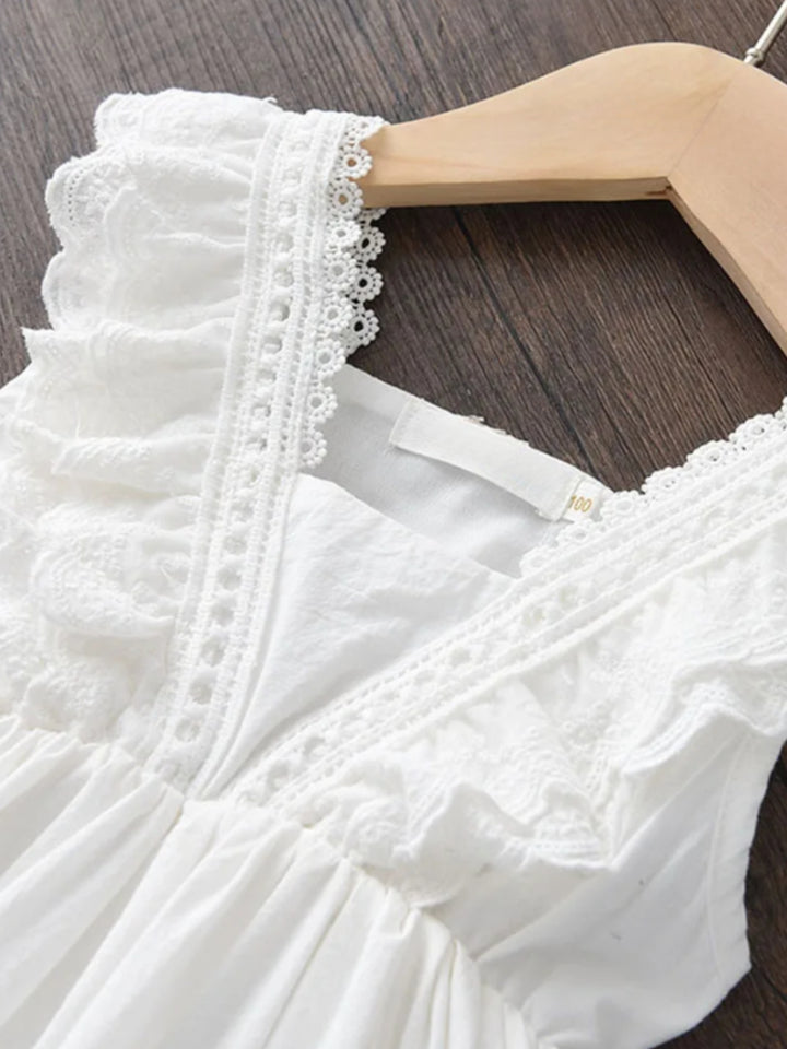 Little White Eyelet Dress Mia Belle Girls