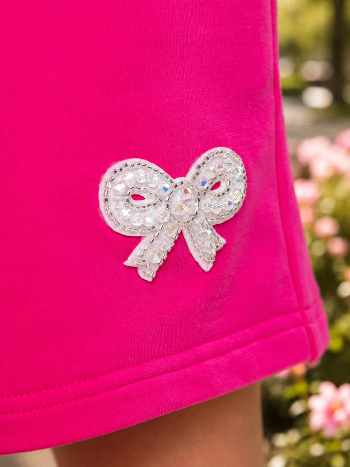 Sweet Sparkle Bow Cotton Drawstring Romper