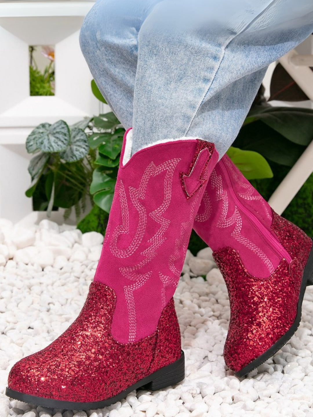 Western Mid-Calf Sparkle Cowgirl Boots
