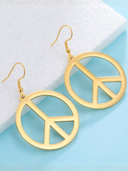 Gold Peace Sign Earrings