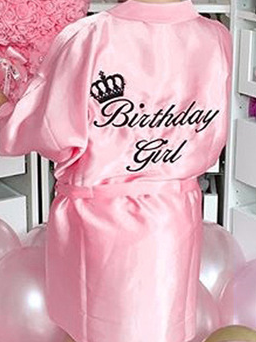 Girls Birthday Girl" Satin Robe Mia Belle Girls