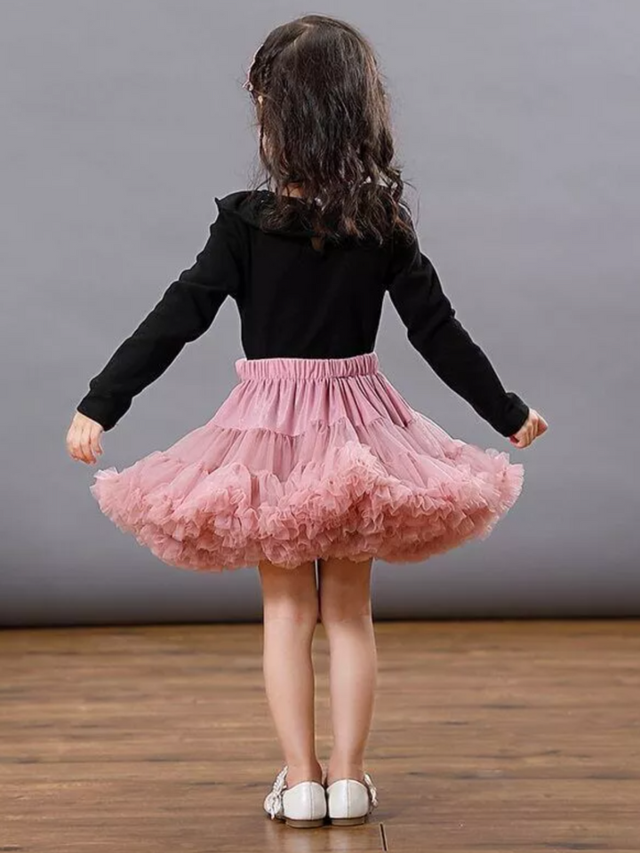 Adorable Fluffy Tulle Tutu Skirt with Satin Bow Mia Belle Girls