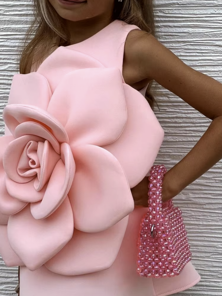 Pink Rose Bloom Party Tank Dress