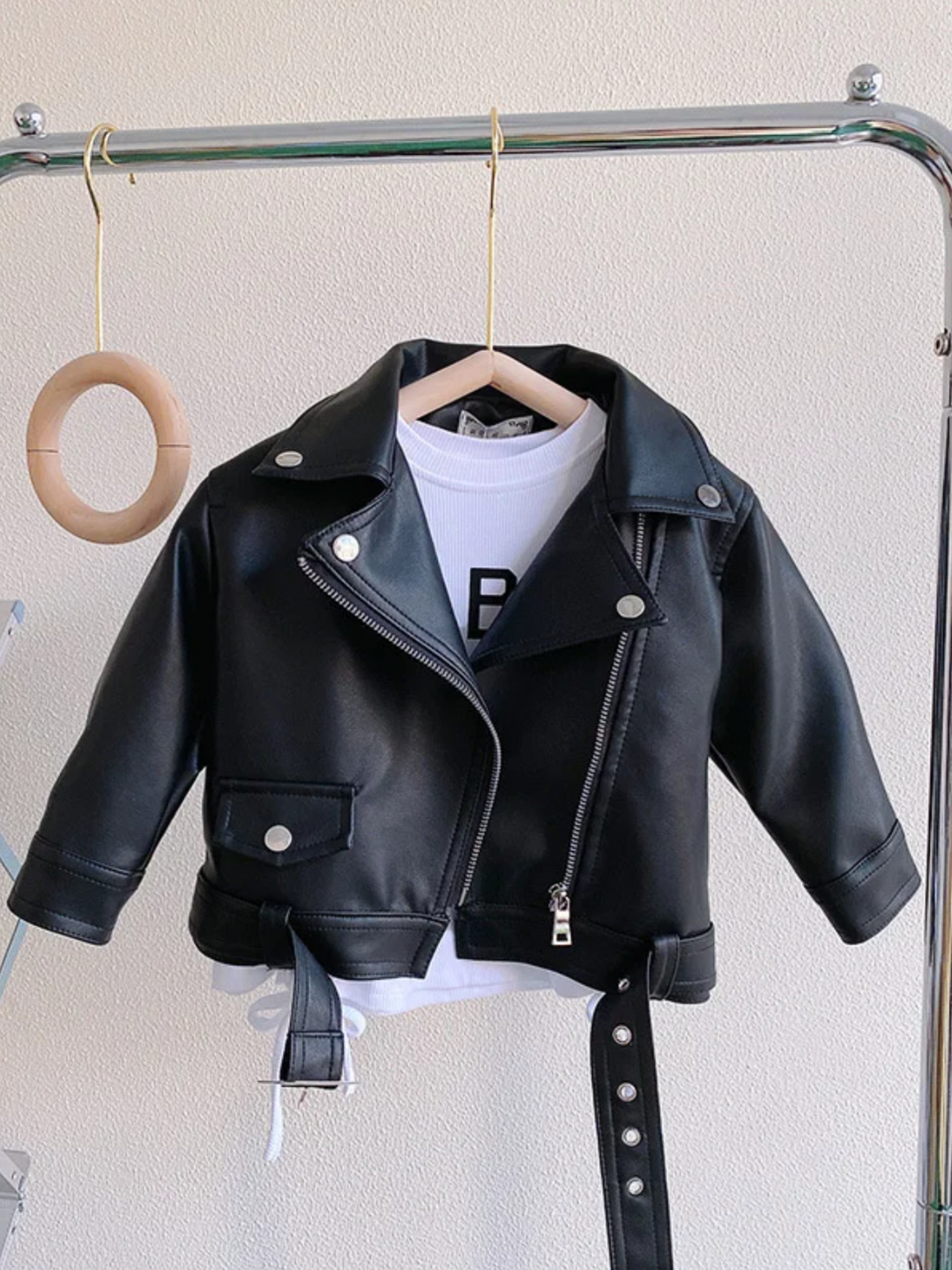 Girls Trendy Faux Leather Biker Jacket Mia Belle Girls