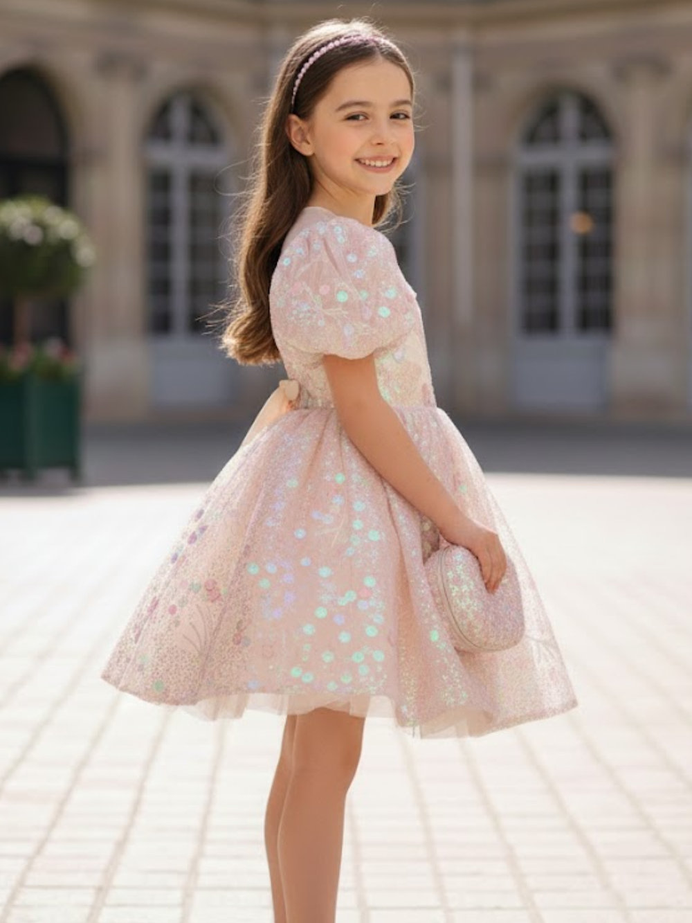 Pink Sequin Magic Mini Special Occasion Dress Mia Belle Girls