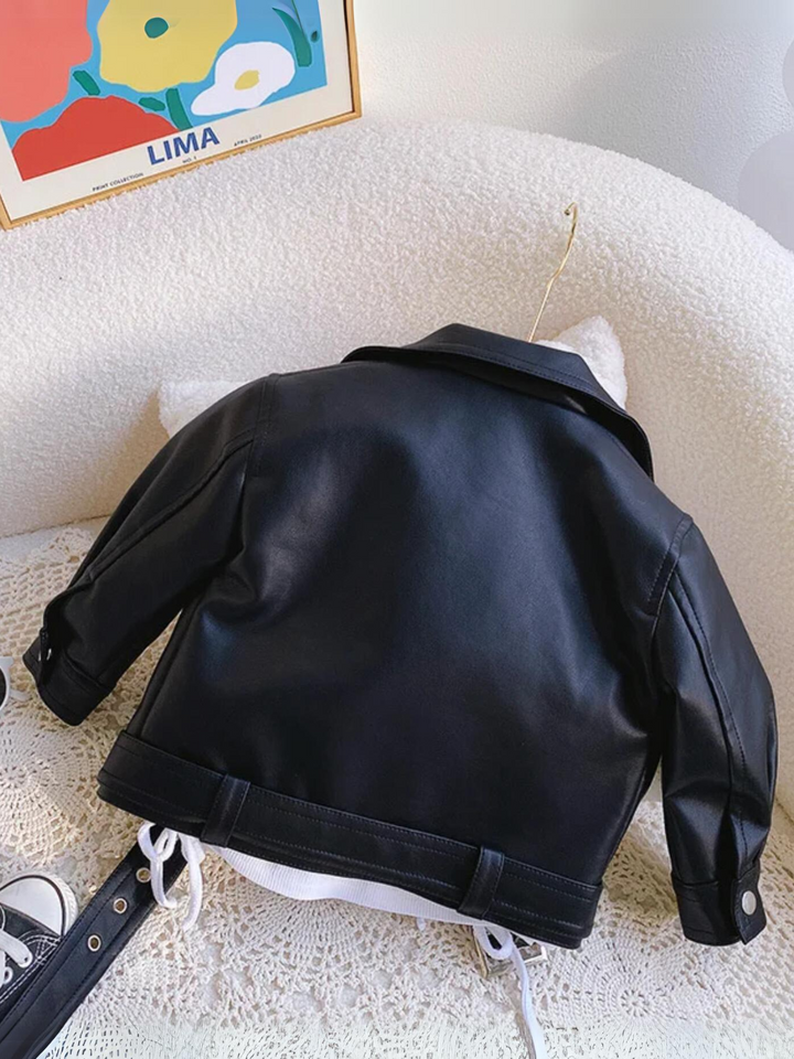 Girls Trendy Faux Leather Biker Jacket Mia Belle Girls