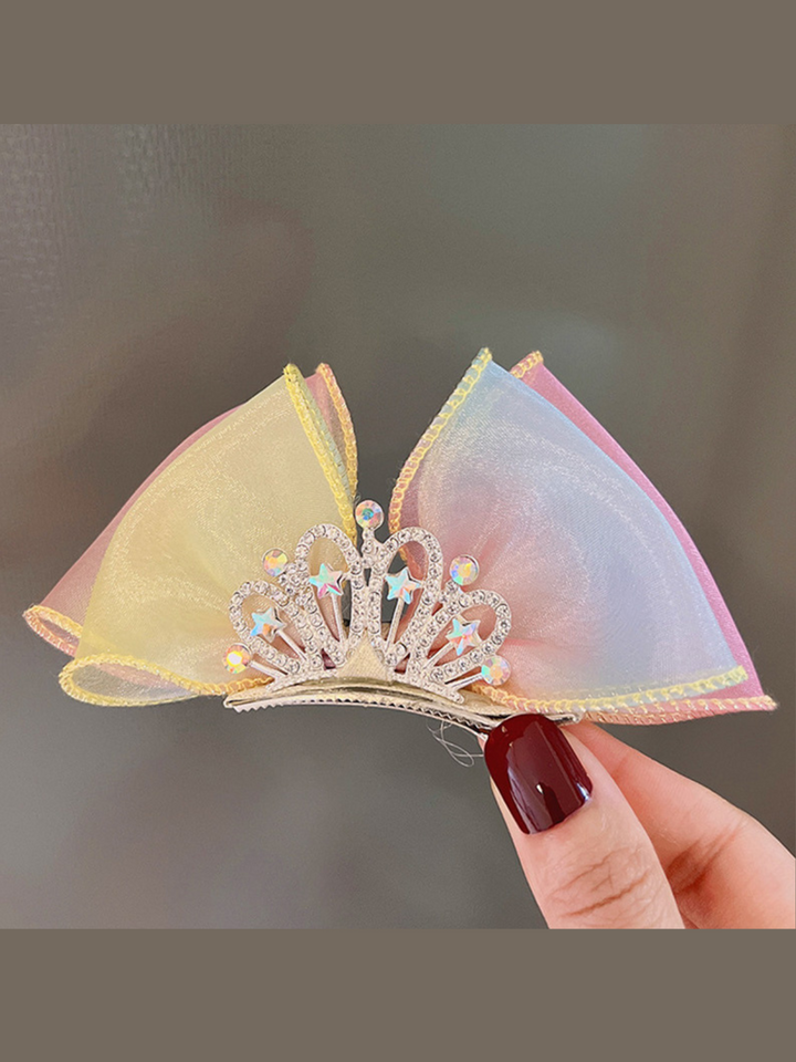 Girls Hair Accessories | Shining Star Pastel Rainbow Crown Hairclip