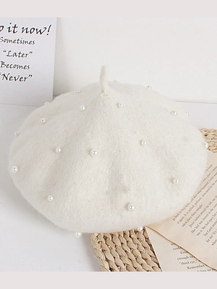 Always Stylin' Wool Pearl Beret Mia Belle Girls