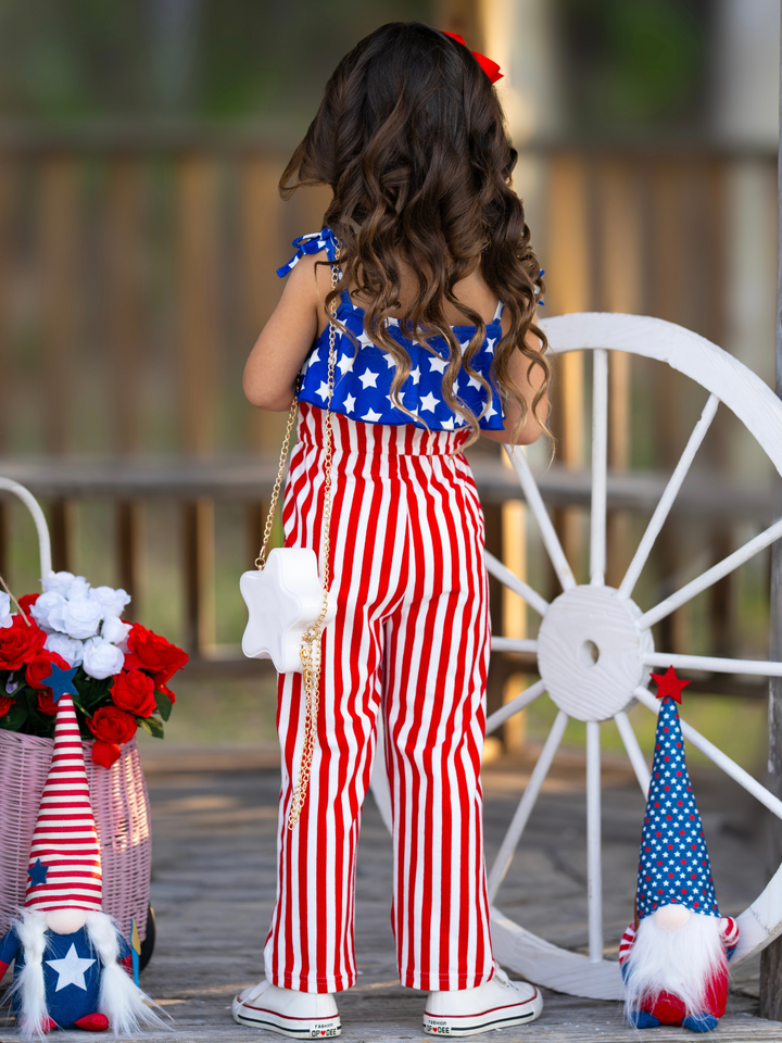 Patriotic Star & Stripes Tie-Strap Jumpsuit