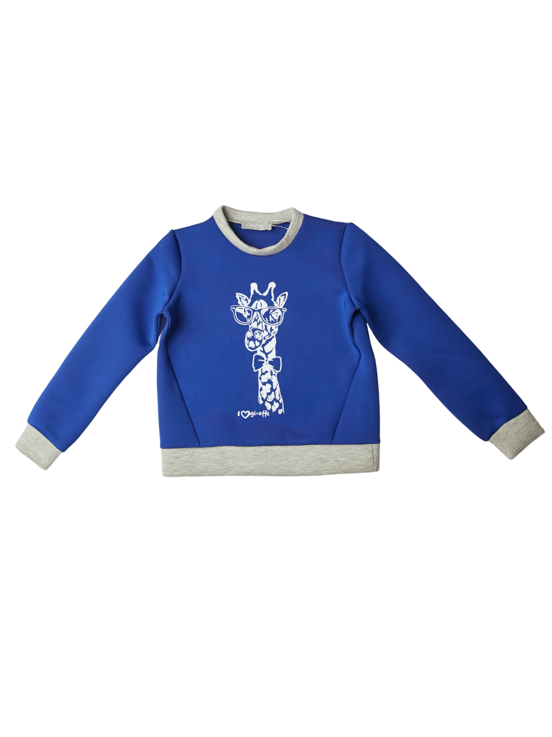 Blue Giraffe Glam Sweatshirt by Kids Couture Mia Belle Girls