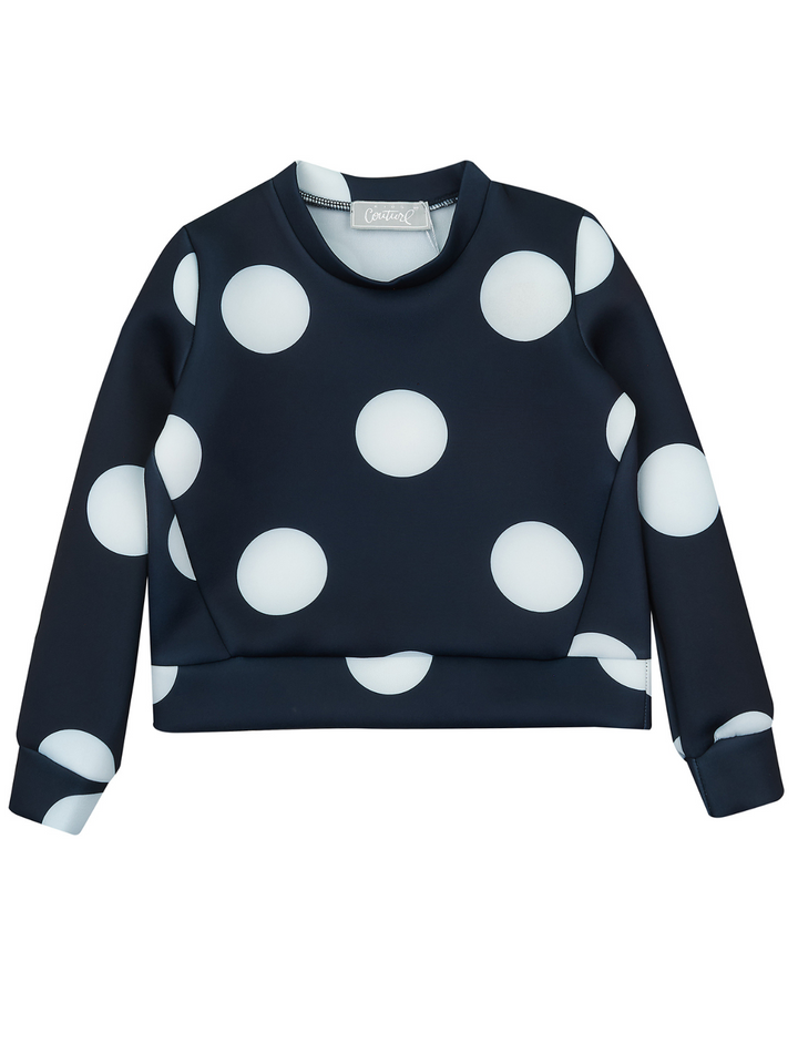 Black Polka Dot Delight Sweatshirt by Kids Couture Mia Belle Girls